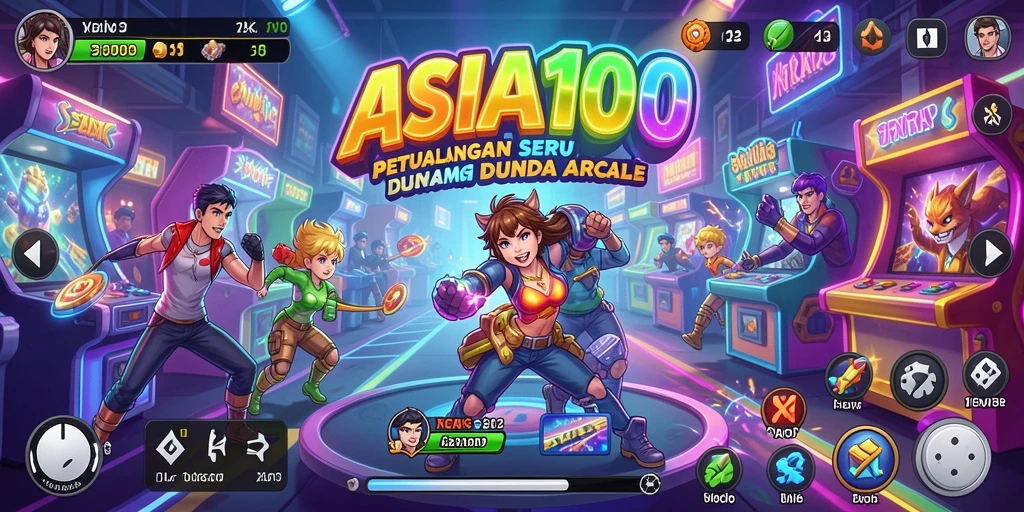 Tampilan menarik dari gameplay ASIA100 yang penuh warna.