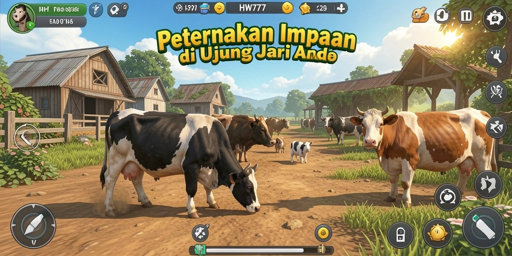 Tampilan menarik dari gameplay HW777 yang menggugah semangat petani.