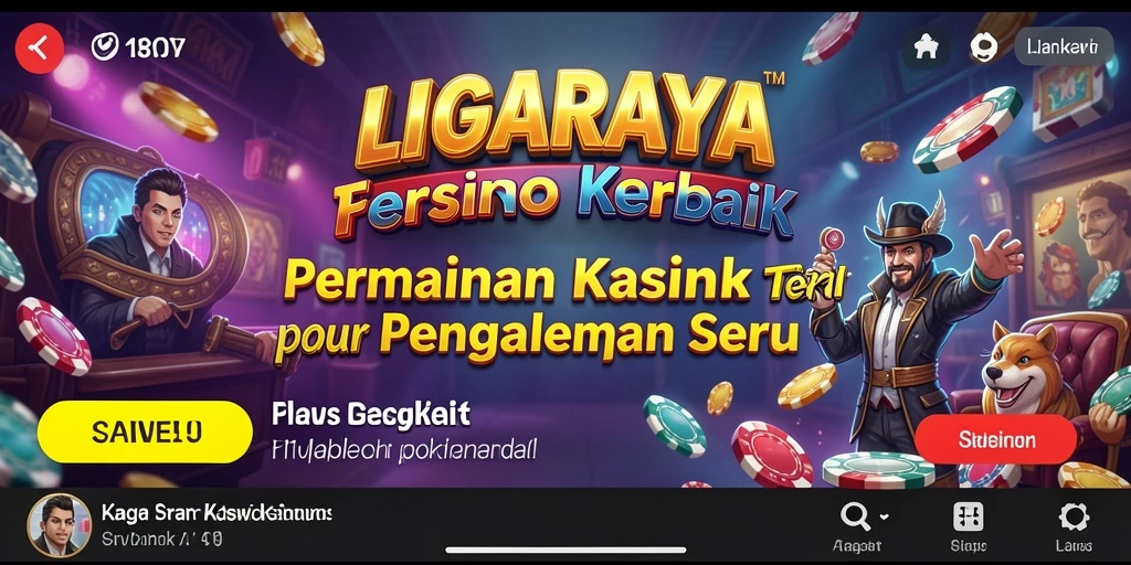Screenshot gameplay yang menampilkan berbagai permainan Kasino dalam LIGARAYA.