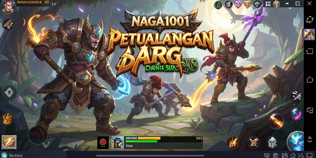 Screenshot gameplay NAGA1001 menampilkan peperangan seru dalam petualangan ARPG.
